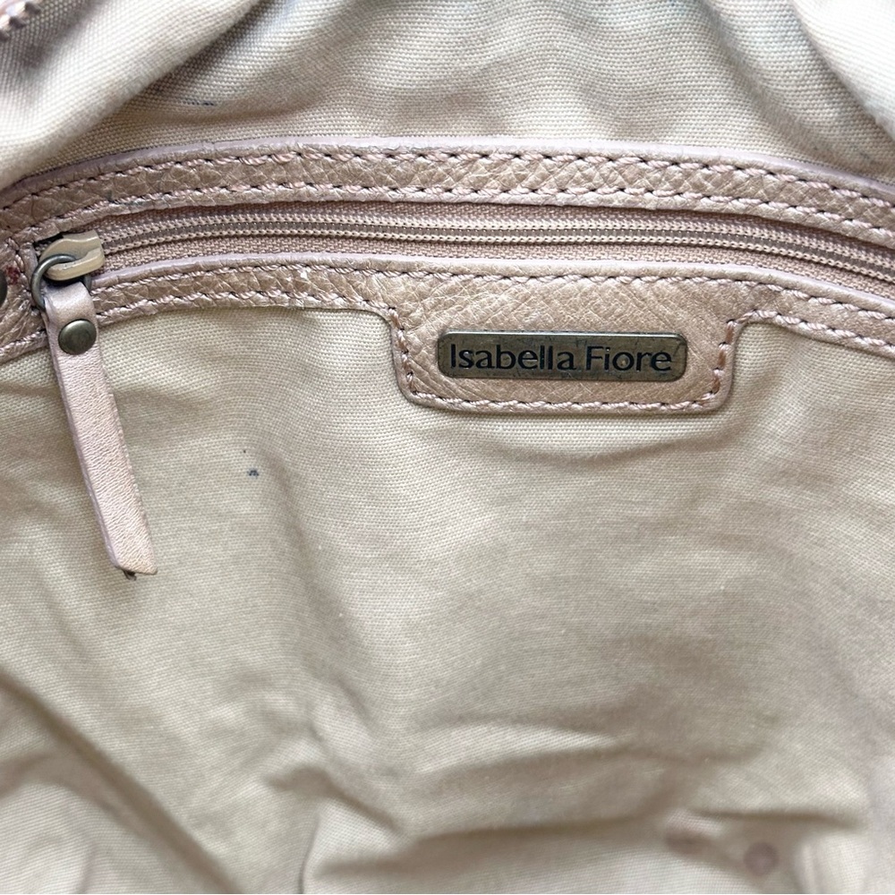 Isabella Fiore Leather Gold Hobo Shoulder Bag - Picture 14 of 16